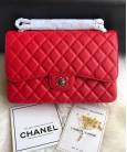 Сумка Large Classic Grained Calfskin Bag Red